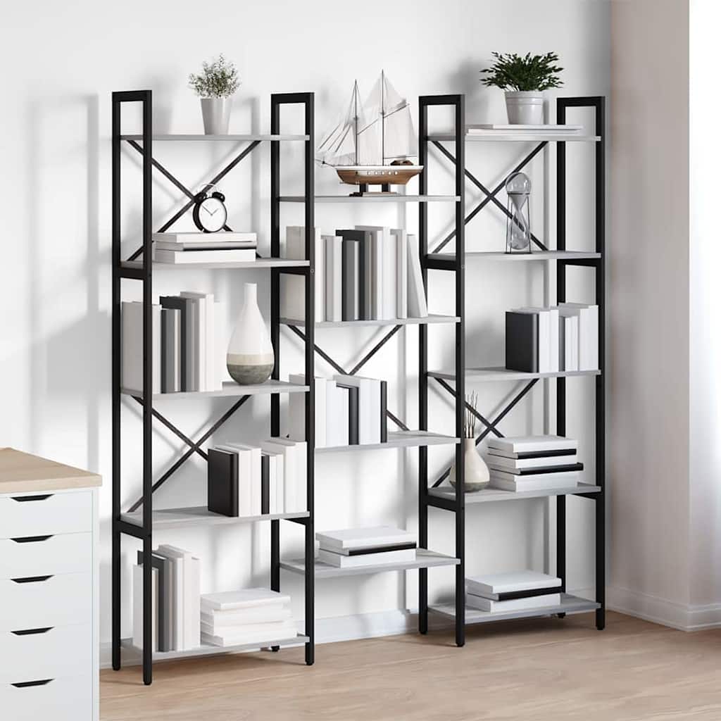 vidaXL Bibliothèque gris Sonoma 156 x 25 x 167 cm Bois d'ingénierie