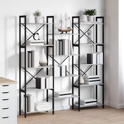 vidaXL Bibliothèque gris Sonoma 156 x 25 x 167 cm Bois d'ingénierie