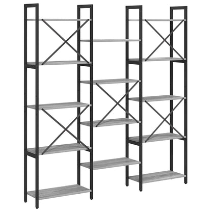 vidaXL Bibliothèque gris Sonoma 156 x 25 x 167 cm Bois d'ingénierie