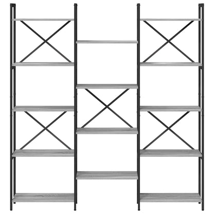 vidaXL Bibliothèque gris Sonoma 156 x 25 x 167 cm Bois d'ingénierie