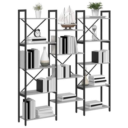 vidaXL Bibliothèque gris Sonoma 156 x 25 x 167 cm Bois d'ingénierie