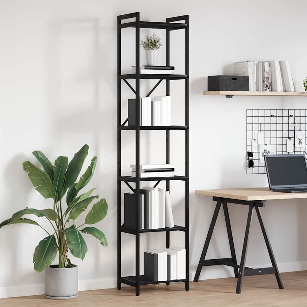 vidaXL Bibliothèque aspect chêne noir 40 x 30 x 189,5 cm