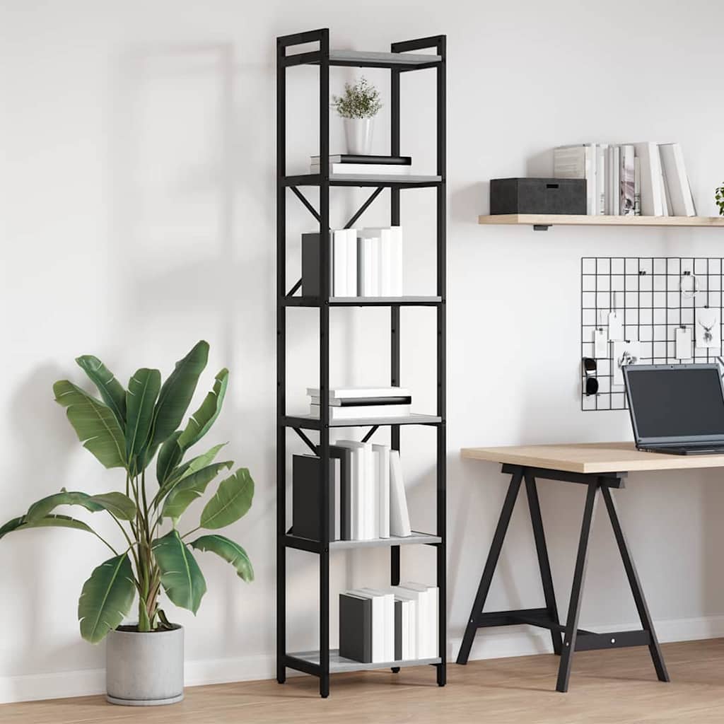 vidaXL Bibliothèque gris Sonoma 40 x 30 x 189,5 cm, bois d'ingénierie
