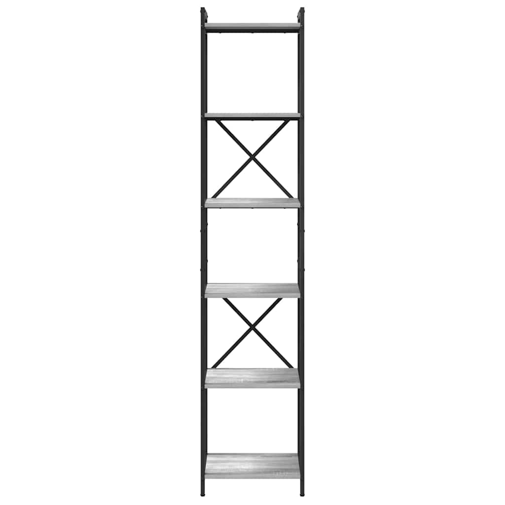 vidaXL Bibliothèque gris Sonoma 40 x 30 x 189,5 cm, bois d'ingénierie