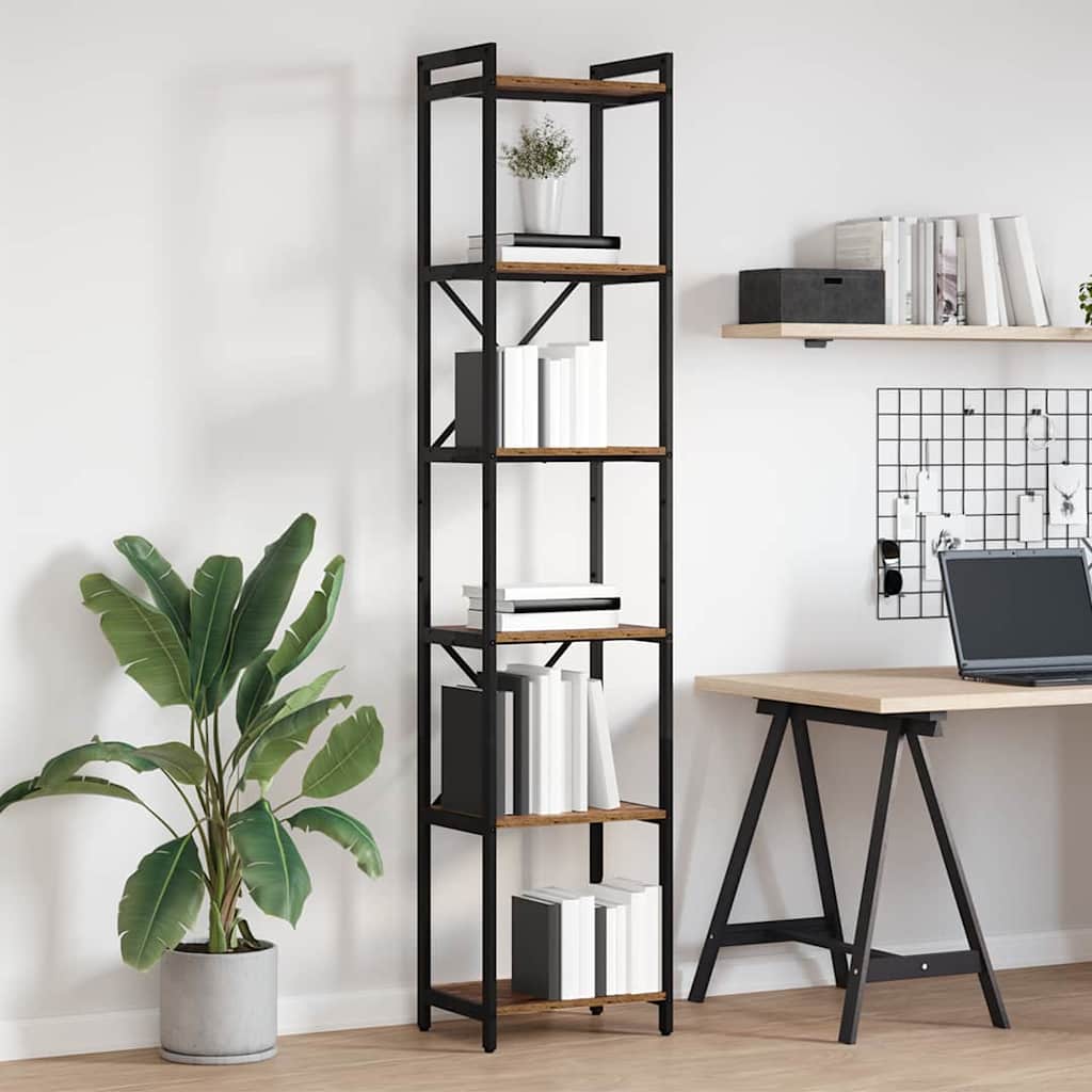 vidaXL Étagère à livres en bois de récupération 40 x 30 x 189,5 cm Bois d'ingénierie