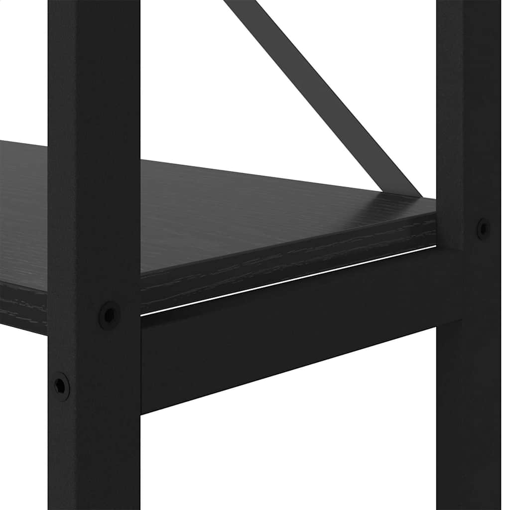 Bücherregal Schwarz Eichen-Optik 40 x 30 x 155 cm Holzwerkstoff