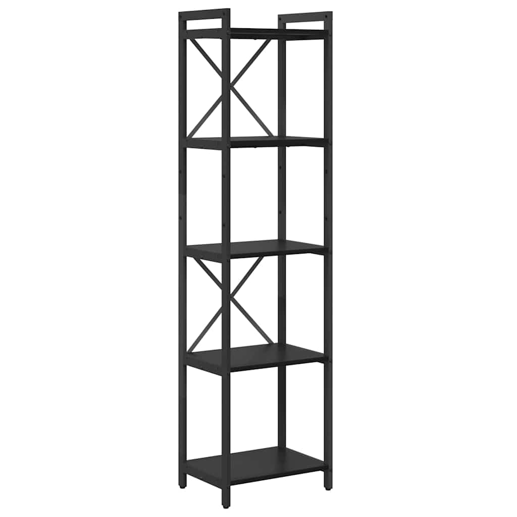 Bücherregal Schwarz Eichen-Optik 40 x 30 x 155 cm Holzwerkstoff
