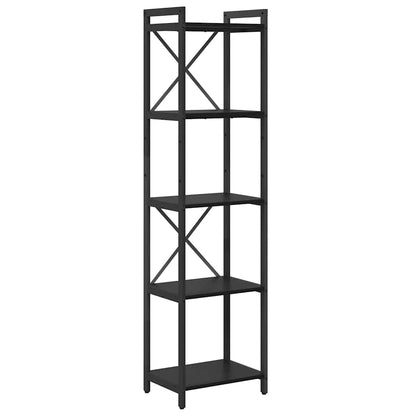 Bücherregal Schwarz Eichen-Optik 40 x 30 x 155 cm Holzwerkstoff