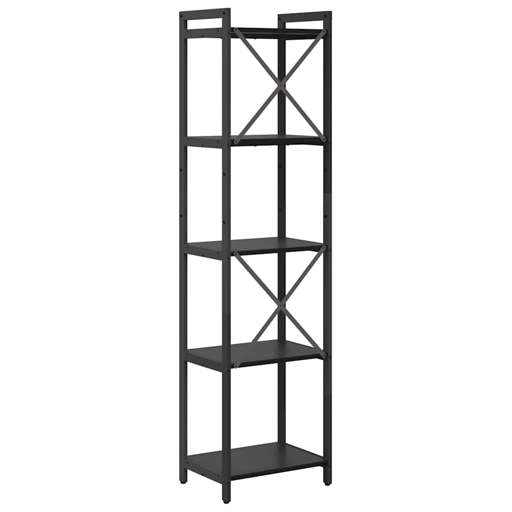 Bücherregal Schwarz Eichen-Optik 40 x 30 x 155 cm Holzwerkstoff
