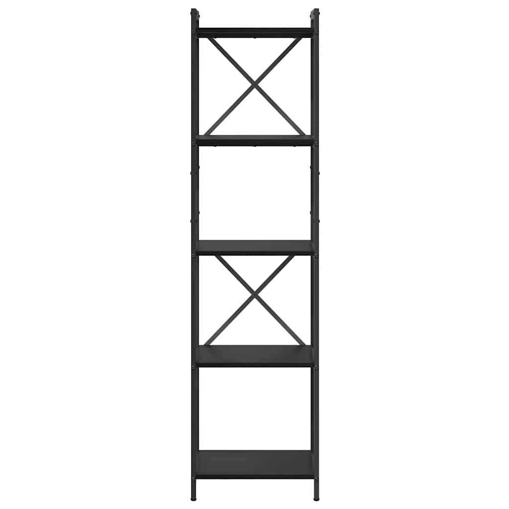 Bücherregal Schwarz Eichen-Optik 40 x 30 x 155 cm Holzwerkstoff