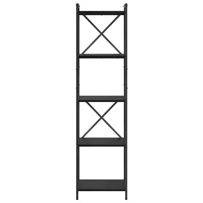 Bücherregal Schwarz Eichen-Optik 40 x 30 x 155 cm Holzwerkstoff