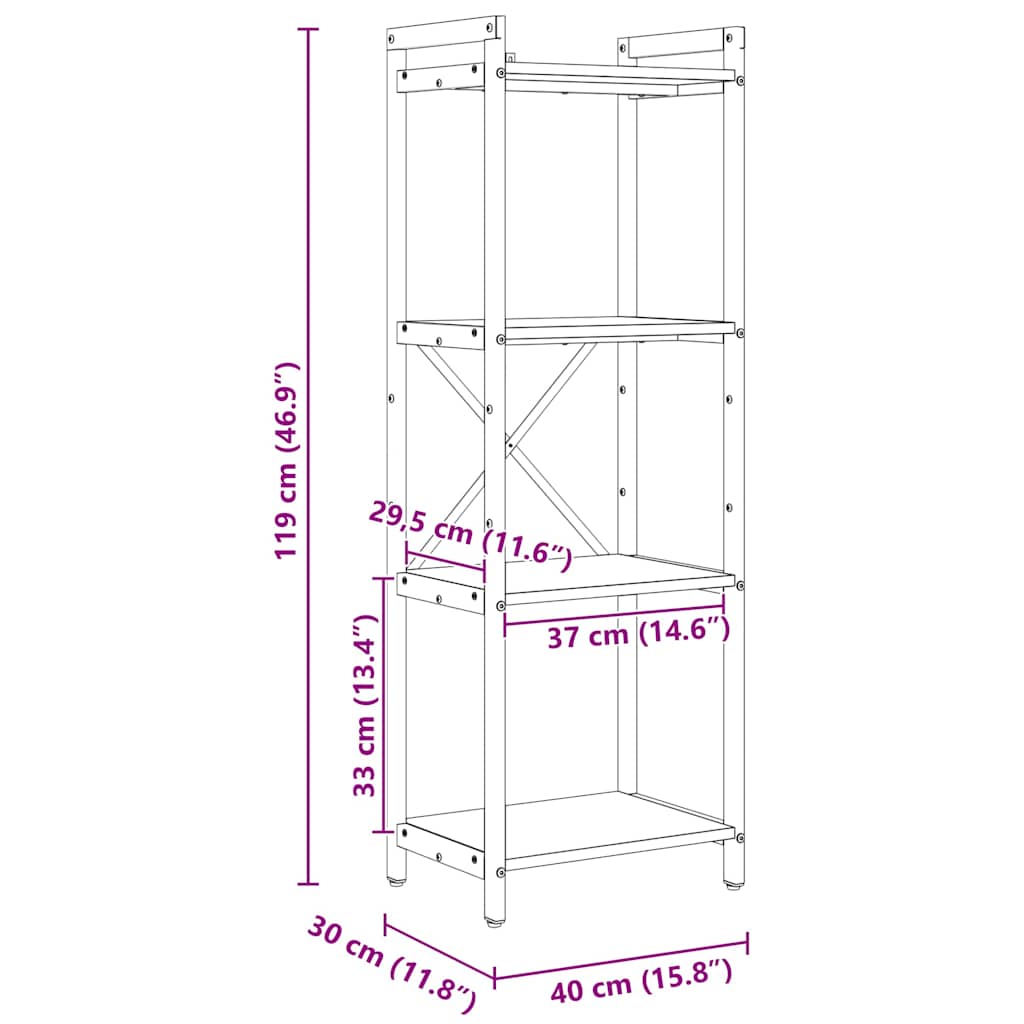 vidaXL Bibliothèque chêne sonoma 40 x 30 x 85 cm Bois d'ingénierie
