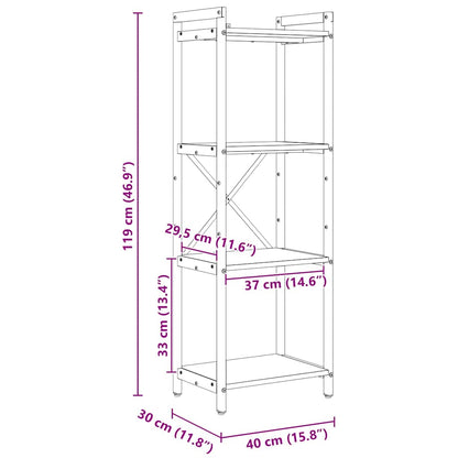 vidaXL Bücherregal Altholz 40 x 30 x 85 cm Holzwerkstoff