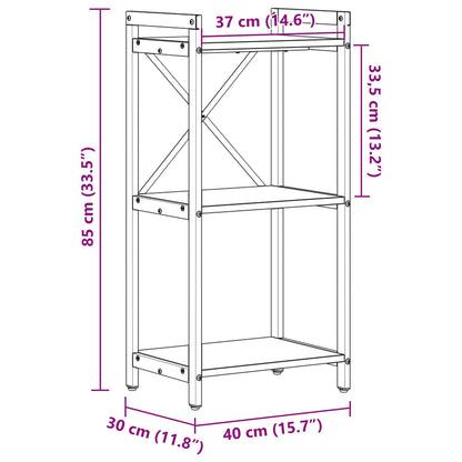 Bücherregal Grau Sonoma 40 x 30 x 85 cm Holzwerkstoff