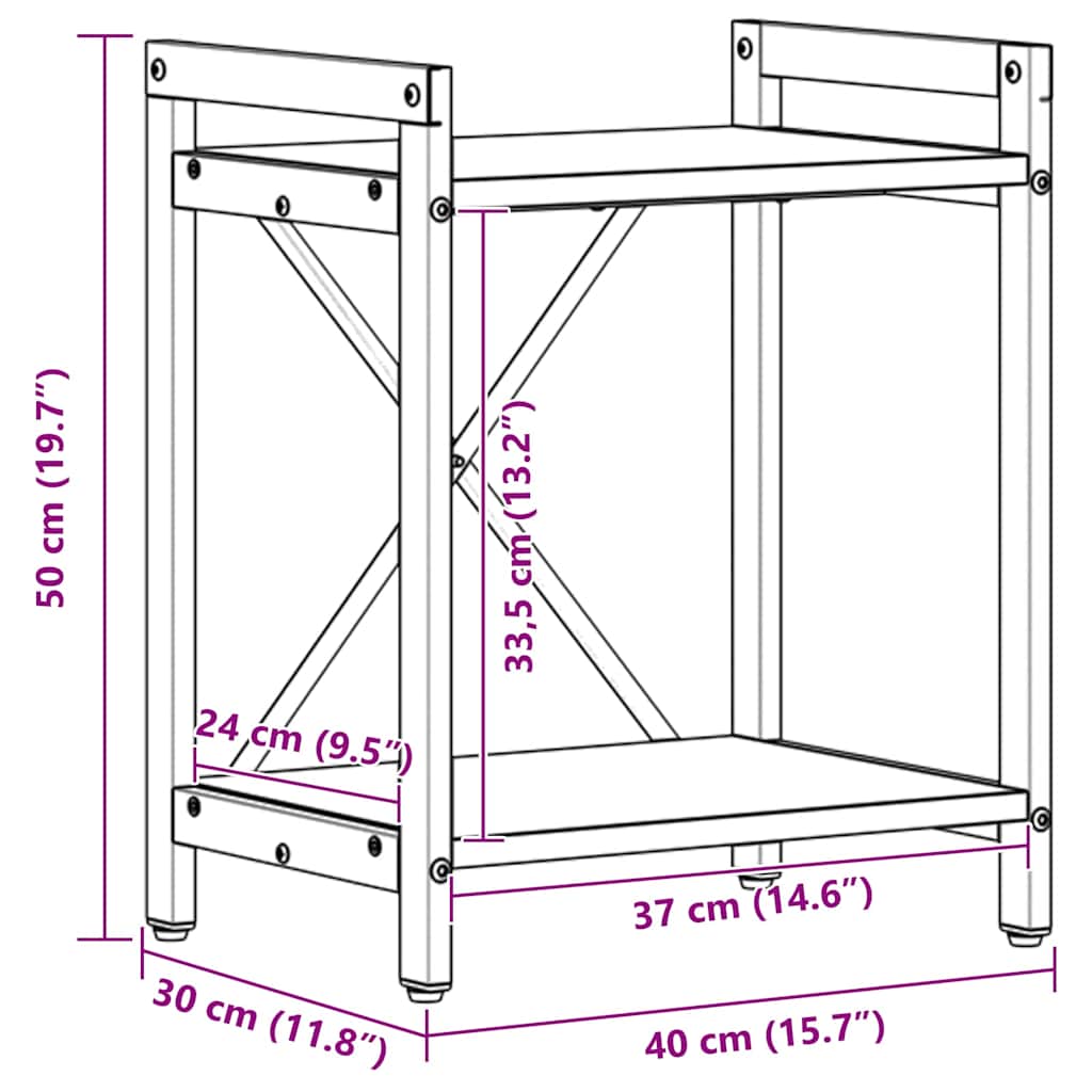 vidaXL Bücherregal Geräucherte Eiche 40 x 30 x 50 cm Holzwerkstoff