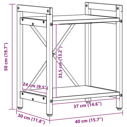 vidaXL Bücherregal Geräucherte Eiche 40 x 30 x 50 cm Holzwerkstoff