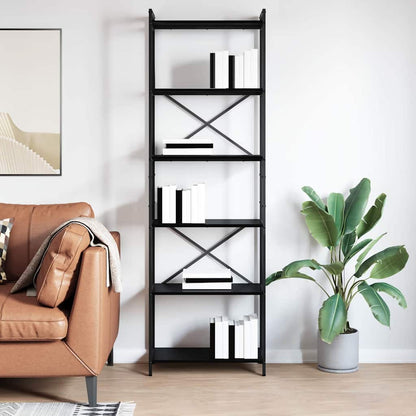 Bücherregal Schwarz Eichen-Optik 40 x 30 x 85 cm Holzwerkstoff