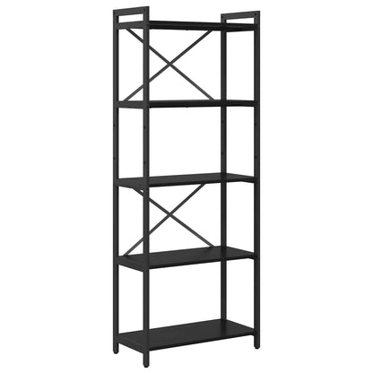vidaXL Bibliothèque Noir aspect chêne 60 x 30 x 155 cm Bois d'ingénierie
