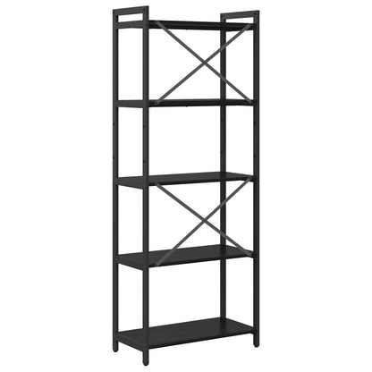 vidaXL Bibliothèque Noir aspect chêne 60 x 30 x 155 cm Bois d'ingénierie