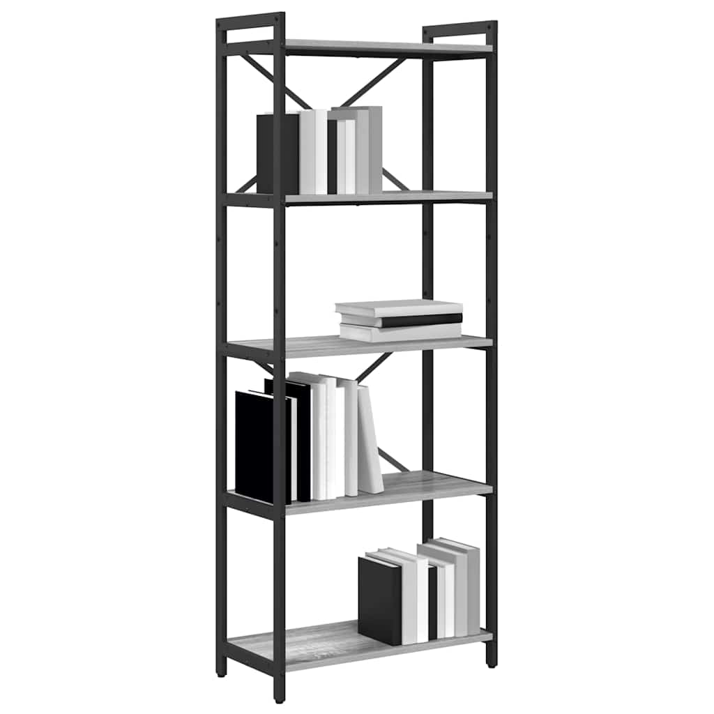 vidaXL Bibliothèque Gris Sonoma 60 x 30 x 155 cm Bois d'ingénierie