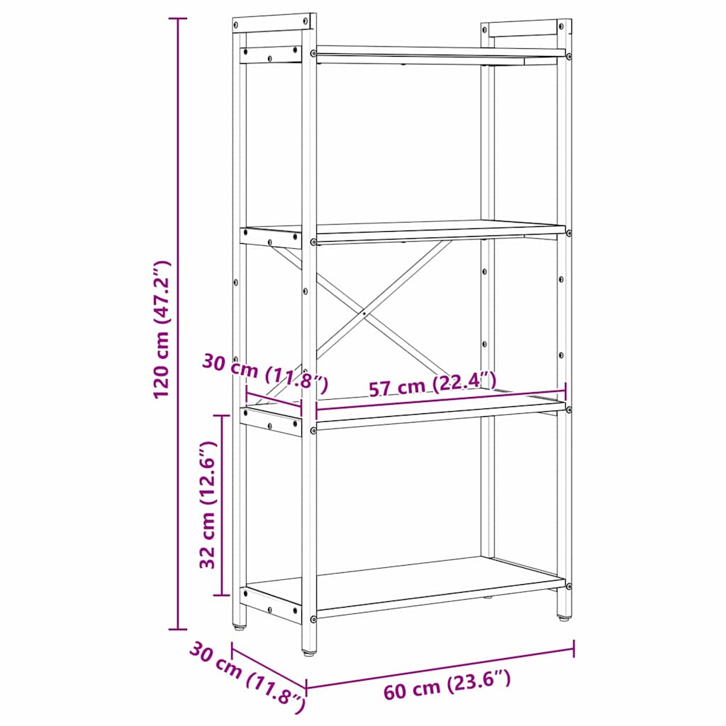 Bücherregal Altholz 40 x 30 x 85 cm Holzwerkstoff