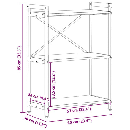 vidaXL Bücherregal Artisan-Eiche 60 x 30 x 85 cm Holzwerkstoff