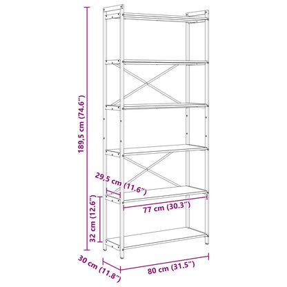 Bücherregal Sonoma-Eiche 40 x 30 x 85 cm Holzwerkstoff