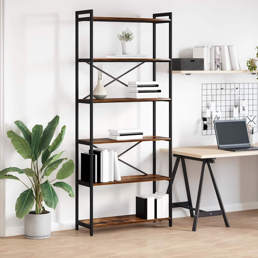vidaXL Bücherregal Geräucherte Eiche 40 x 30 x 85 cm Holzwerkstoff