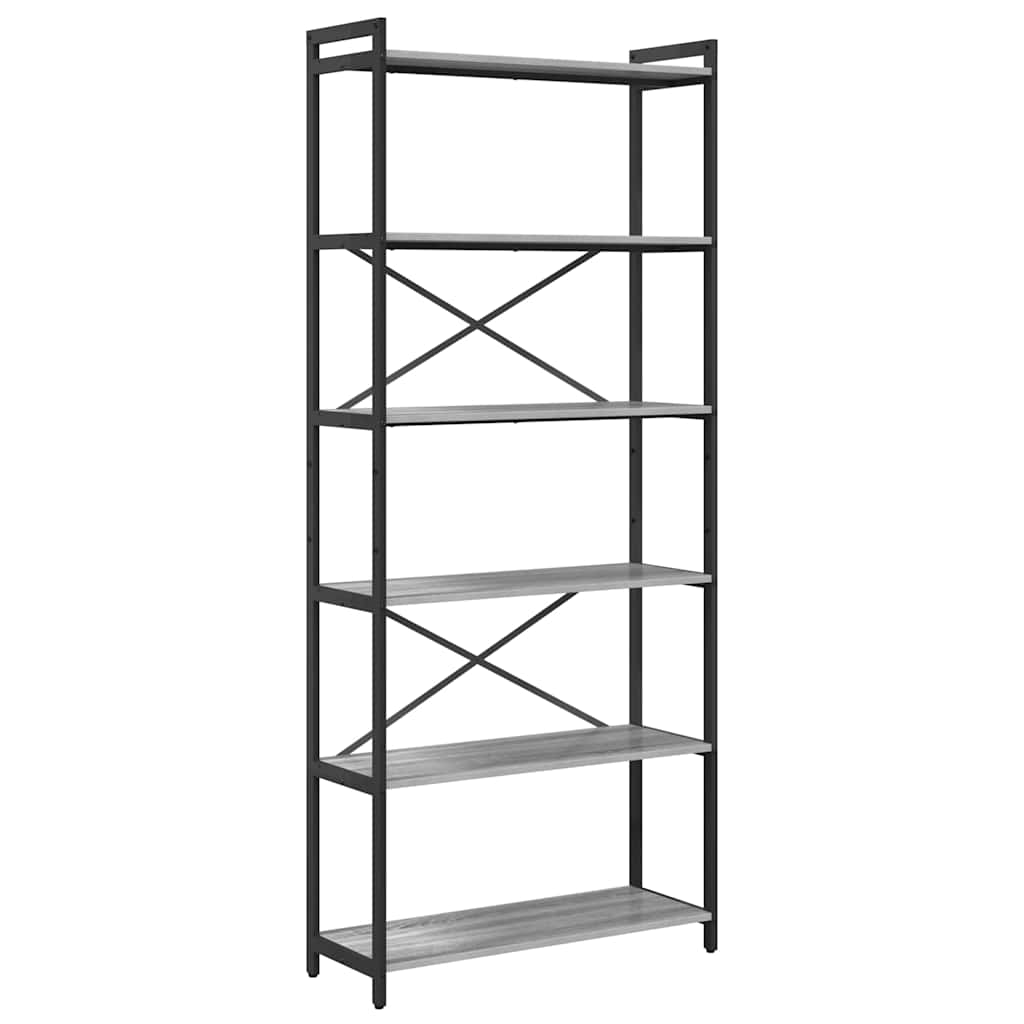 vidaXL Bücherregal Grau Sonoma 40 x 30 x 85 cm Holzwerkstoff