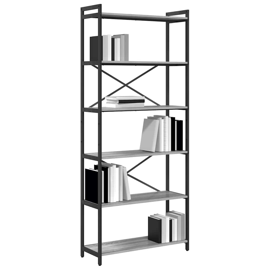 vidaXL Bücherregal Grau Sonoma 40 x 30 x 85 cm Holzwerkstoff
