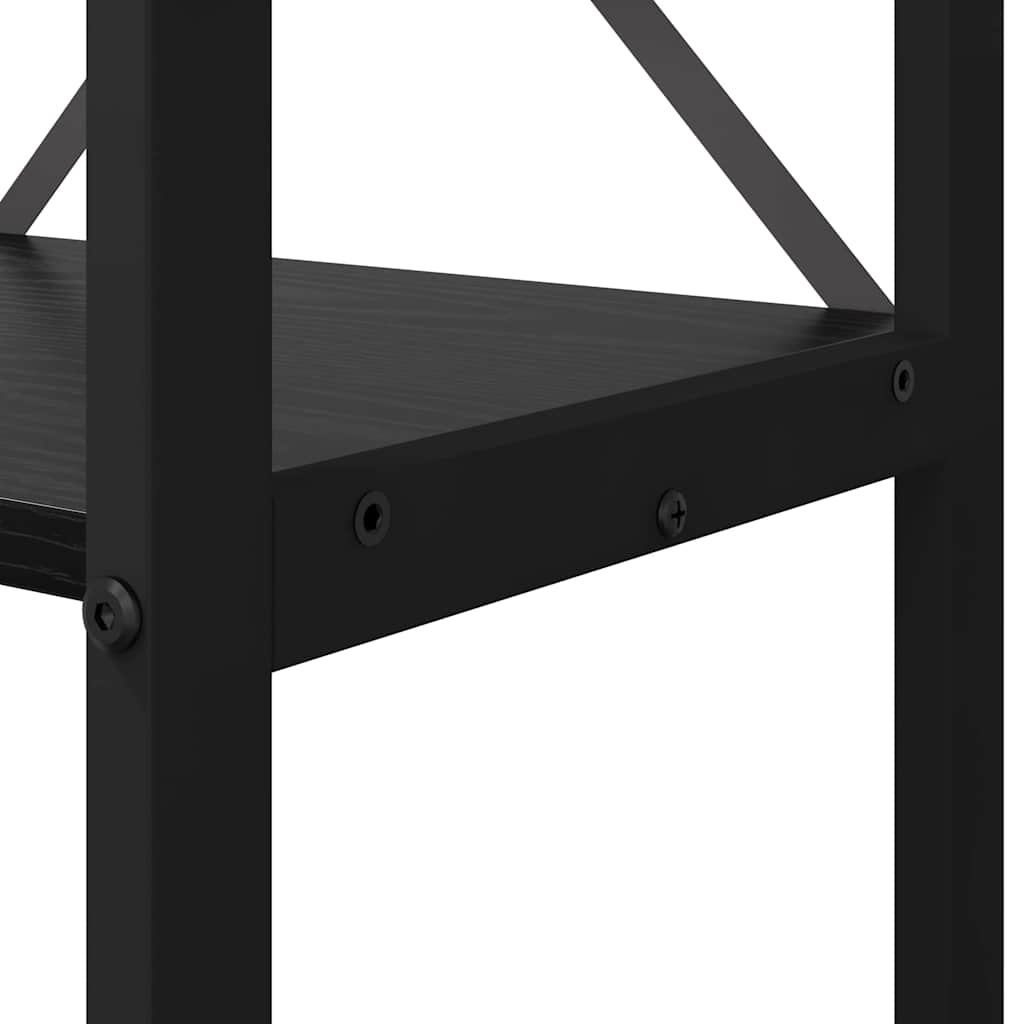 Bücherregal Schwarz Eichen-Optik 80 x 30 x 155 cm Holzwerkstoff