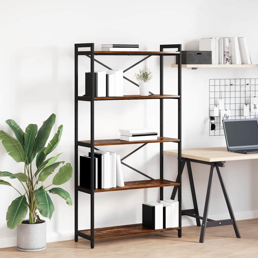 vidaXL Bücherregal Geräucherte Eiche 80 x 30 x 155 cm Holzwerkstoff