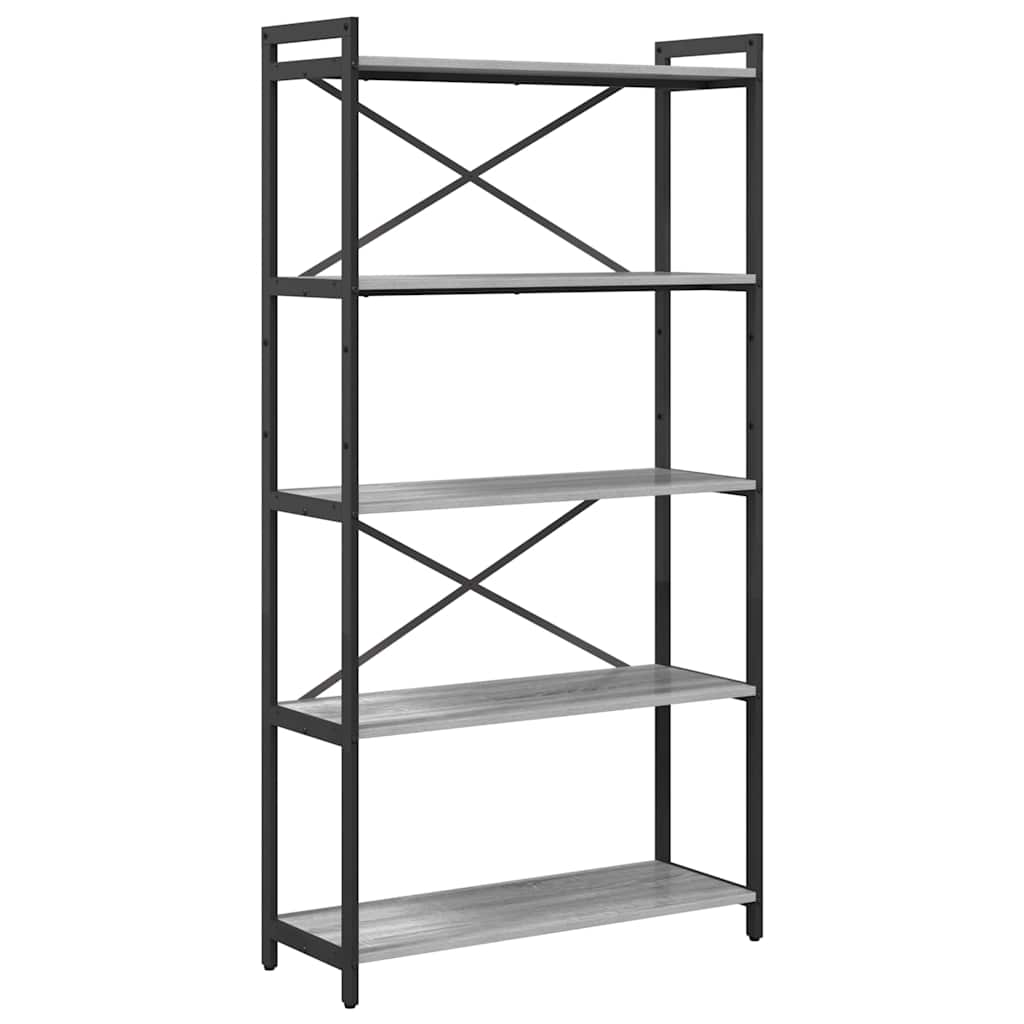 vidaXL Bücherregal Grau Sonoma 80 x 30 x 155 cm Holzwerkstoff