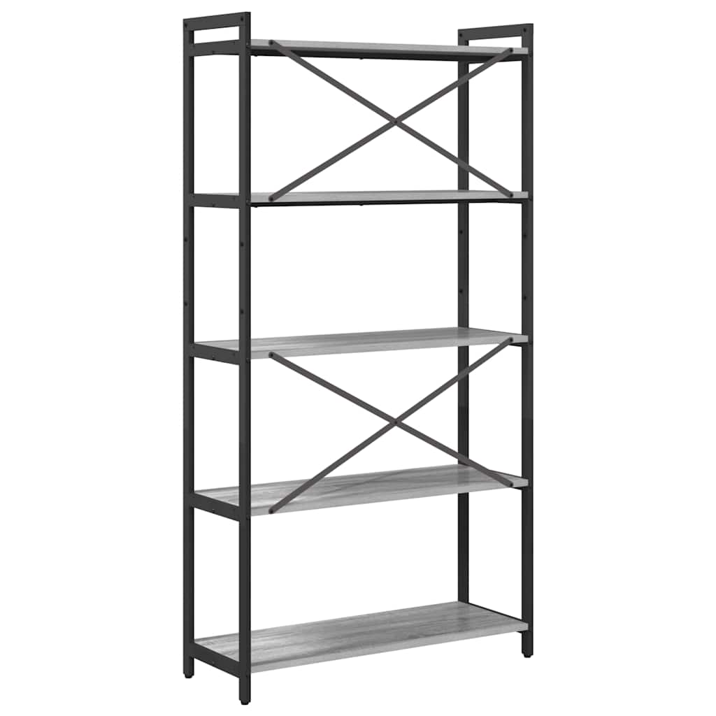 vidaXL Bücherregal Grau Sonoma 80 x 30 x 155 cm Holzwerkstoff