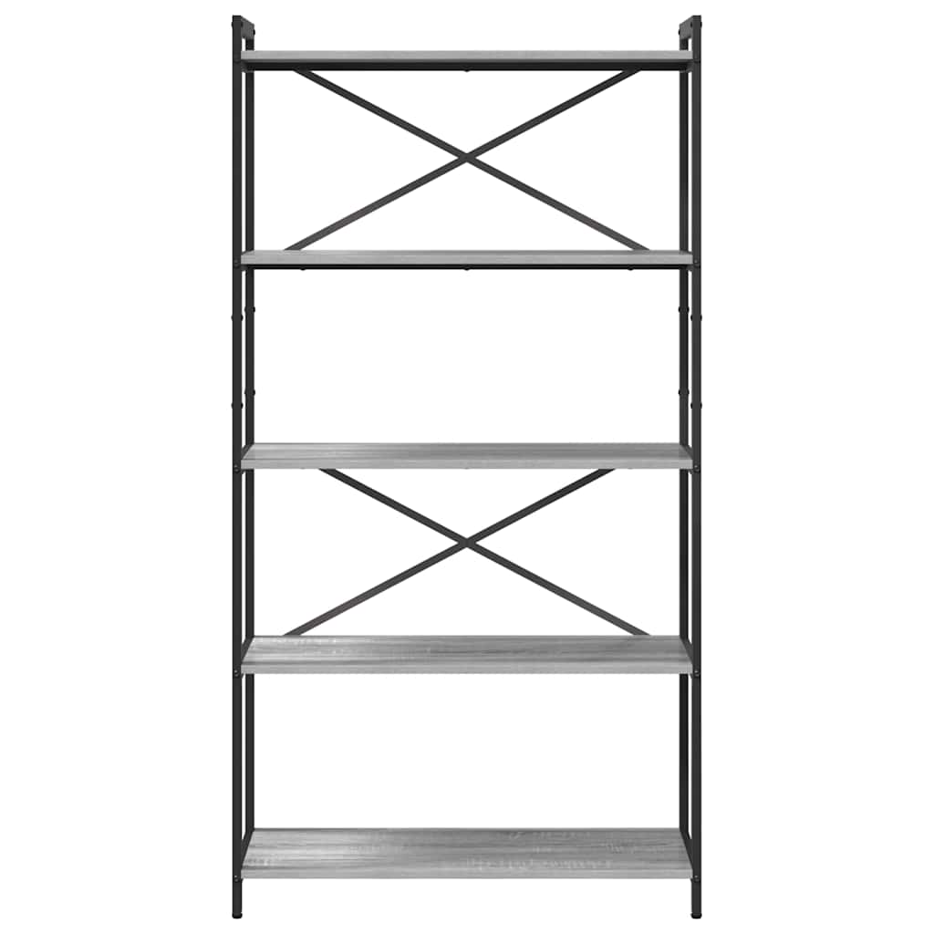 vidaXL Bücherregal Grau Sonoma 80 x 30 x 155 cm Holzwerkstoff
