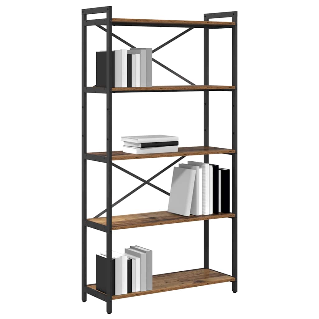 vidaXL Bibliothèque en bois de récupération 80 x 30 x 155 cm Bois d'ingénierie