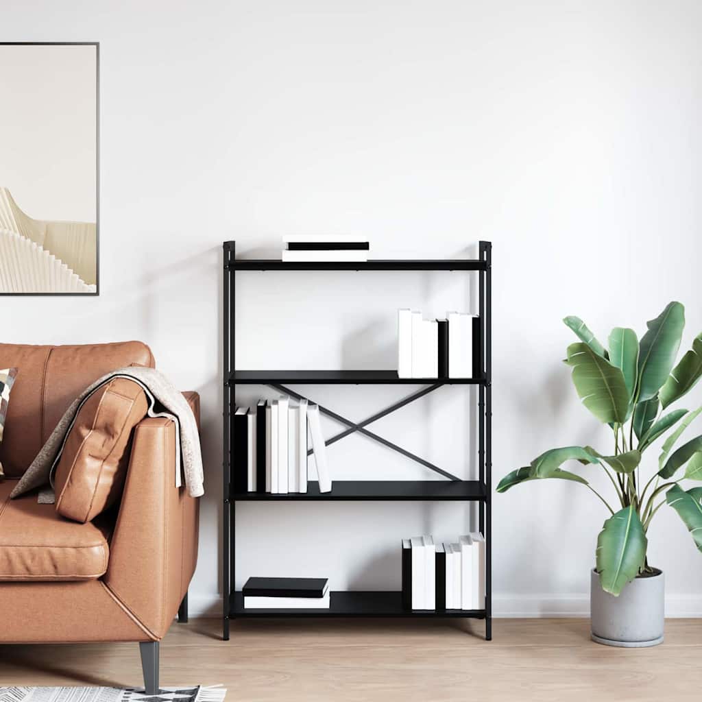 vidaXL Bücherregal Schwarz Eichen-Optik 80 x 30 x 120 cm Holzwerkstoff