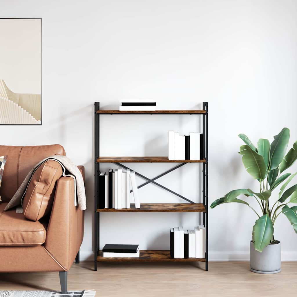 vidaXL Bücherregal Geräucherte Eiche 80 x 30 x 120 cm Holzwerkstoff