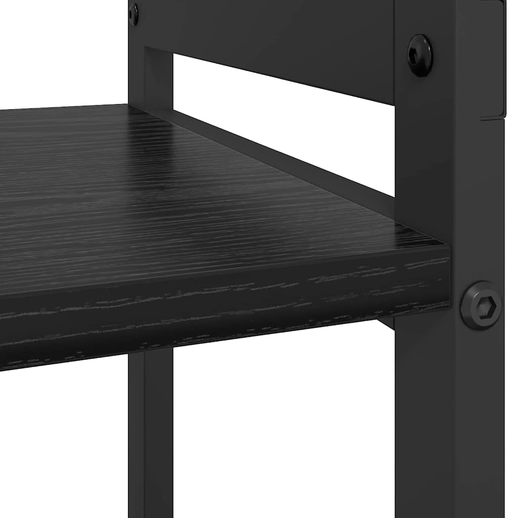 Bücherregal Schwarz Eichen-Optik 80 x 30 x 85 cm Holzwerkstoff