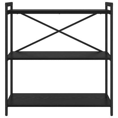 Bücherregal Schwarz Eichen-Optik 80 x 30 x 85 cm Holzwerkstoff