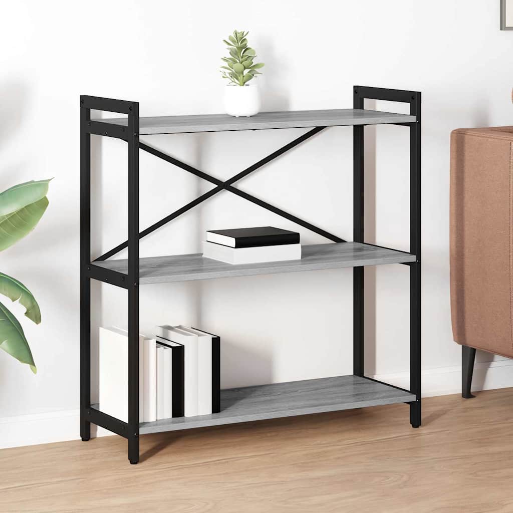 vidaXL Bücherregal Grau Sonoma 80 x 30 x 85 cm Holzwerkstoff