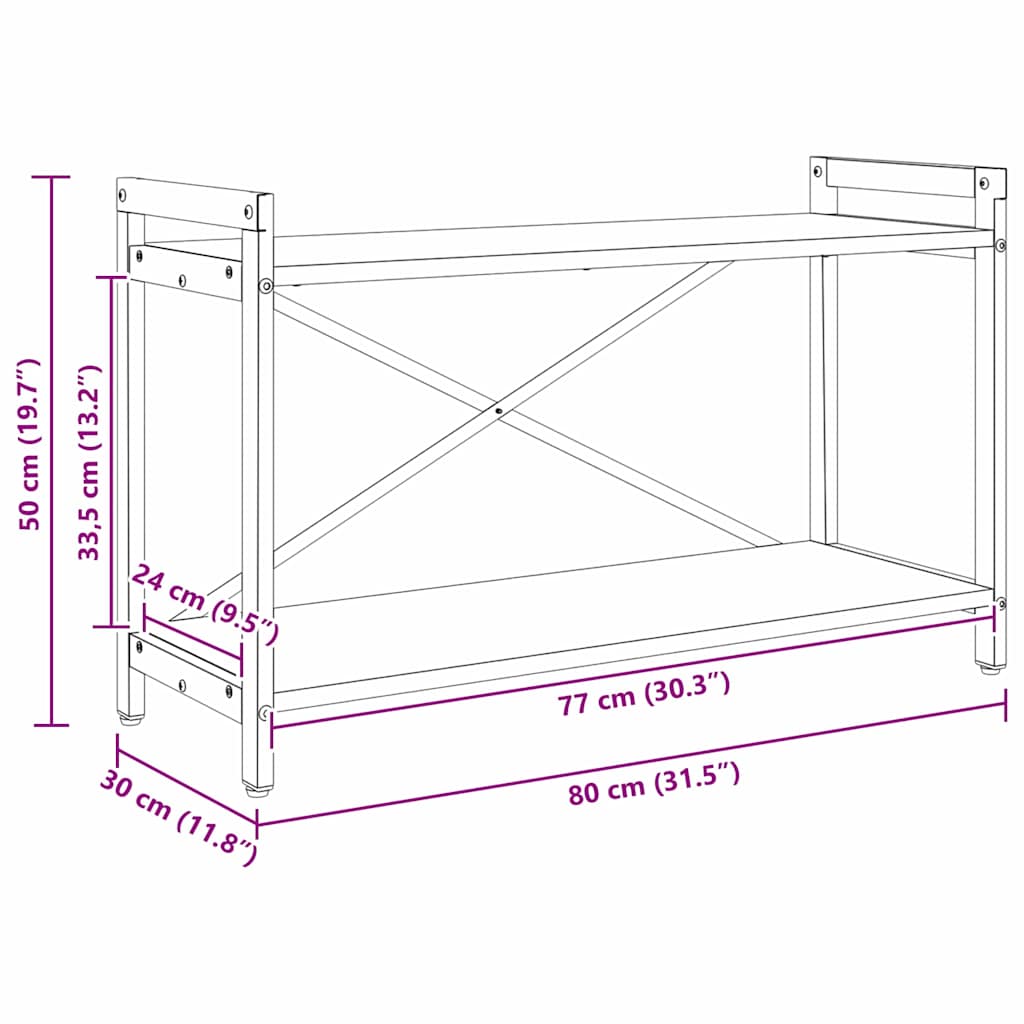 vidaXL Bücherregal Geräucherte Eiche 40 x 30 x 85 cm Holzwerkstoff