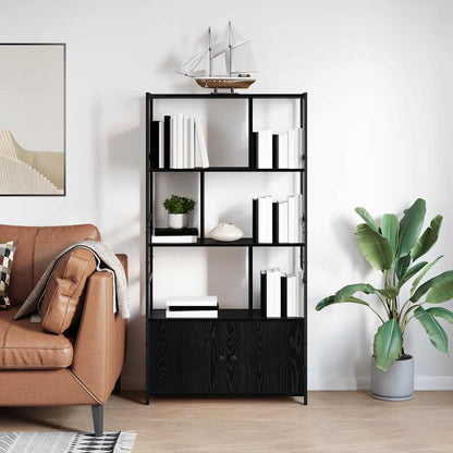 vidaXL Bibliothèque noir aspect chêne 80 x 30 x 155,5 cm