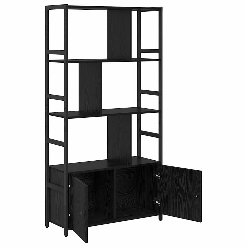 vidaXL Bibliothèque noir aspect chêne 80 x 30 x 155,5 cm