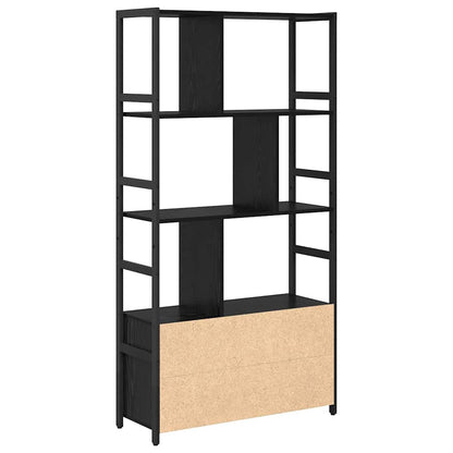 vidaXL Bibliothèque noir aspect chêne 80 x 30 x 155,5 cm