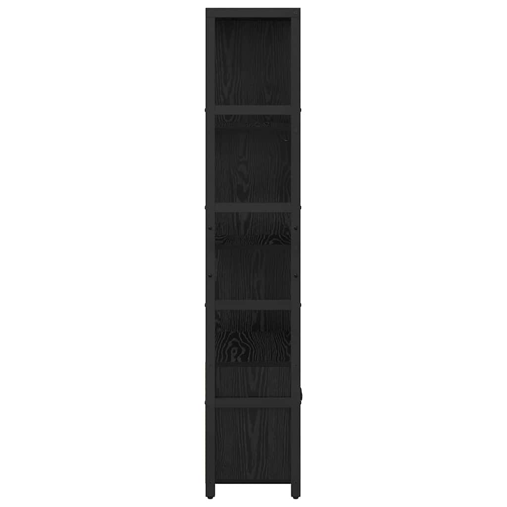 vidaXL Bibliothèque noir aspect chêne 80 x 30 x 155,5 cm