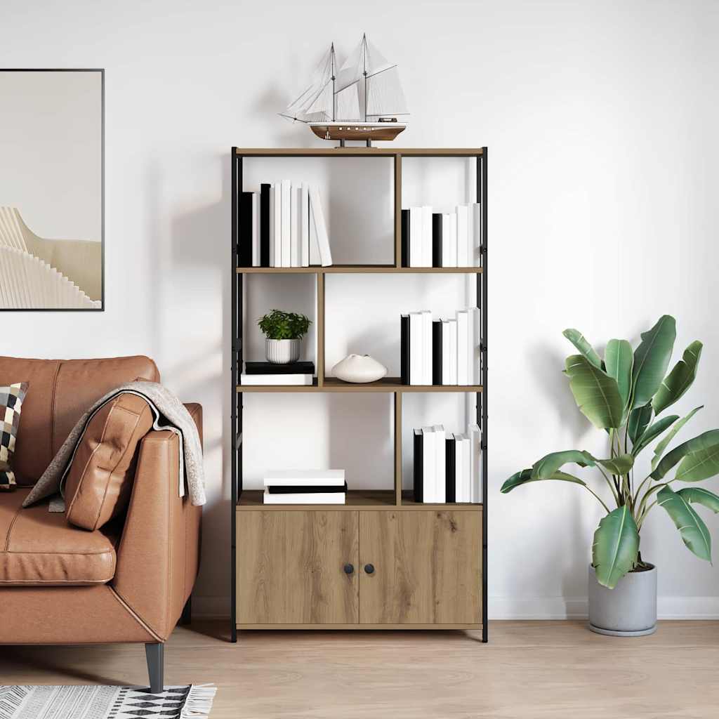 vidaXL Bibliothèque en chêne artisan 80 x 30 x 155,5 cm en bois d'ingénierie