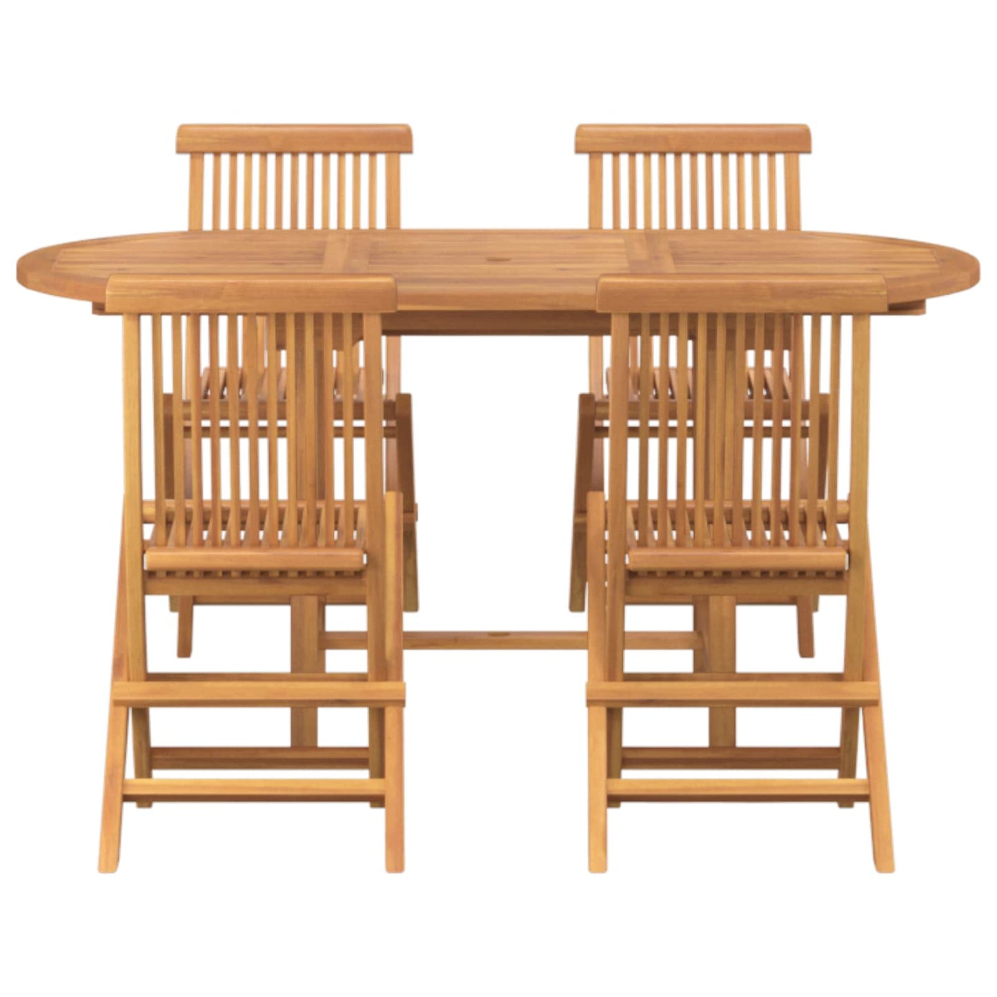 vidaXL Garten Essgruppe 5 pcs Braun Massivholz Teak