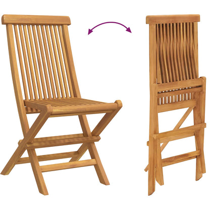 vidaXL Garten Essgruppe 5 pcs Braun Massivholz Teak