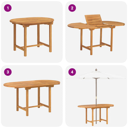 vidaXL Garten Essgruppe 5 pcs Braun Massivholz Teak